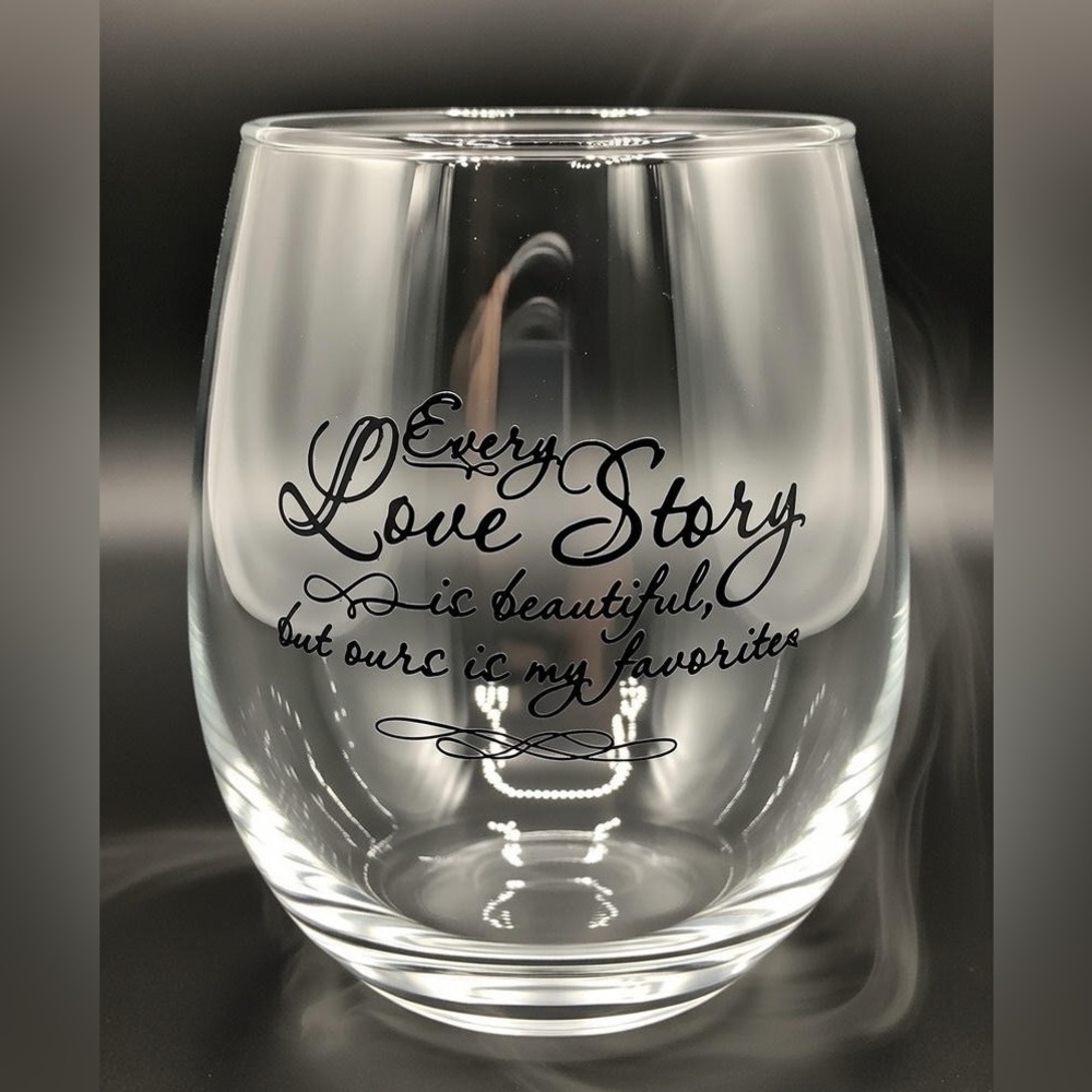 Set of 4 Clear Stemless Wine Glasses